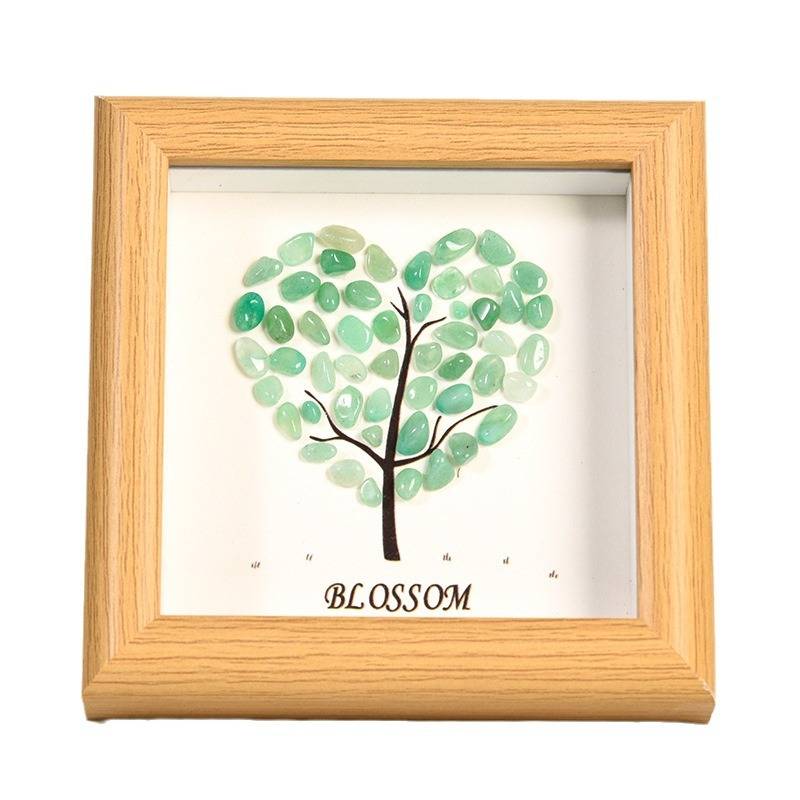 Heart-Shaped Crystal Stone Decorative Frame