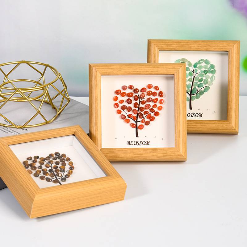 Heart-Shaped Crystal Stone Decorative Frame