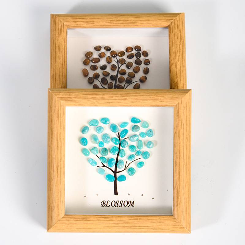 Heart-Shaped Crystal Stone Decorative Frame