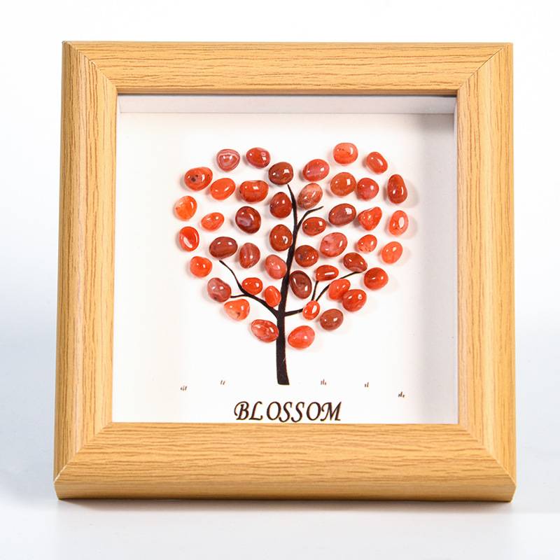 Heart-Shaped Crystal Stone Decorative Frame