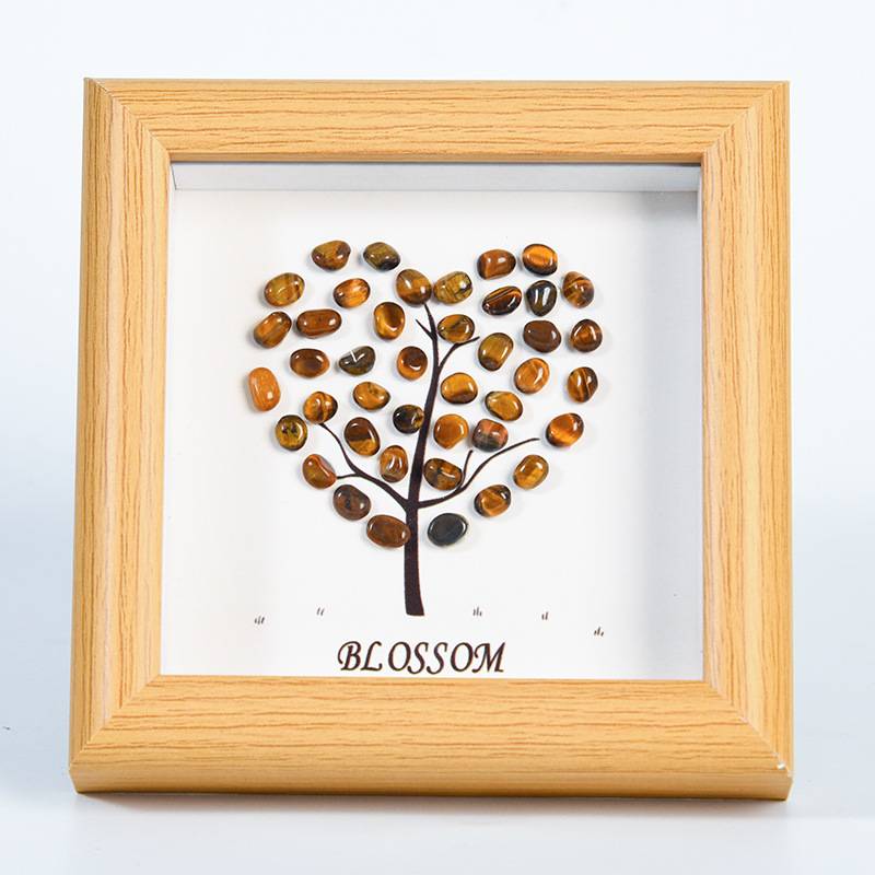 Heart-Shaped Crystal Stone Decorative Frame