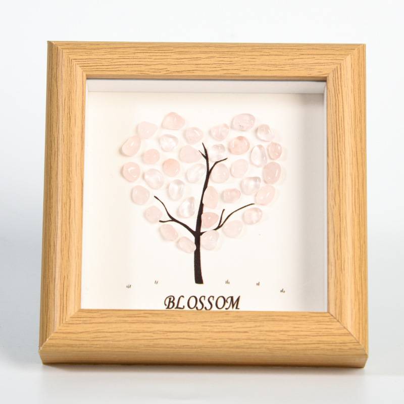 Heart-Shaped Crystal Stone Decorative Frame