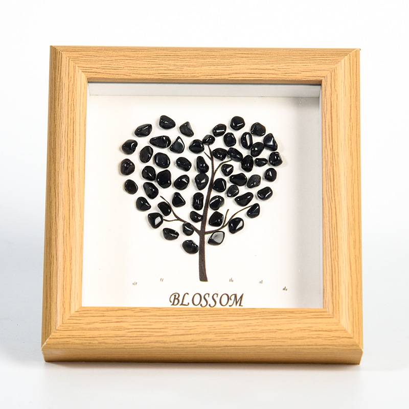 Heart-Shaped Crystal Stone Decorative Frame