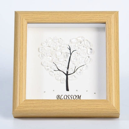 Heart-Shaped Crystal Stone Decorative Frame