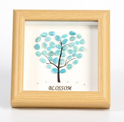 Heart-Shaped Crystal Stone Decorative Frame