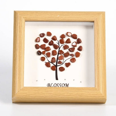 Heart-Shaped Crystal Stone Decorative Frame
