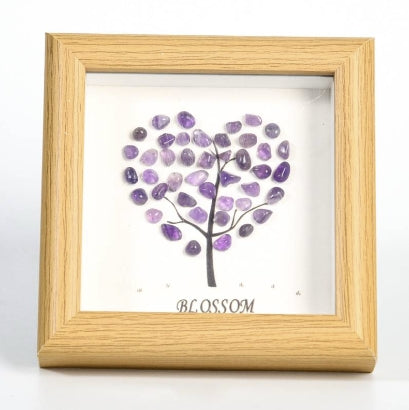 Heart-Shaped Crystal Stone Decorative Frame