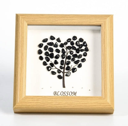 Heart-Shaped Crystal Stone Decorative Frame