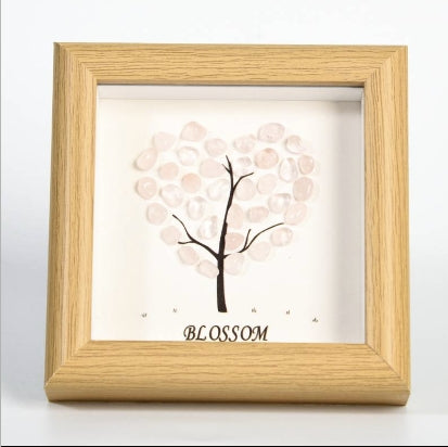 Heart-Shaped Crystal Stone Decorative Frame
