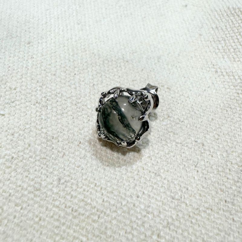 Moss Agate Stud