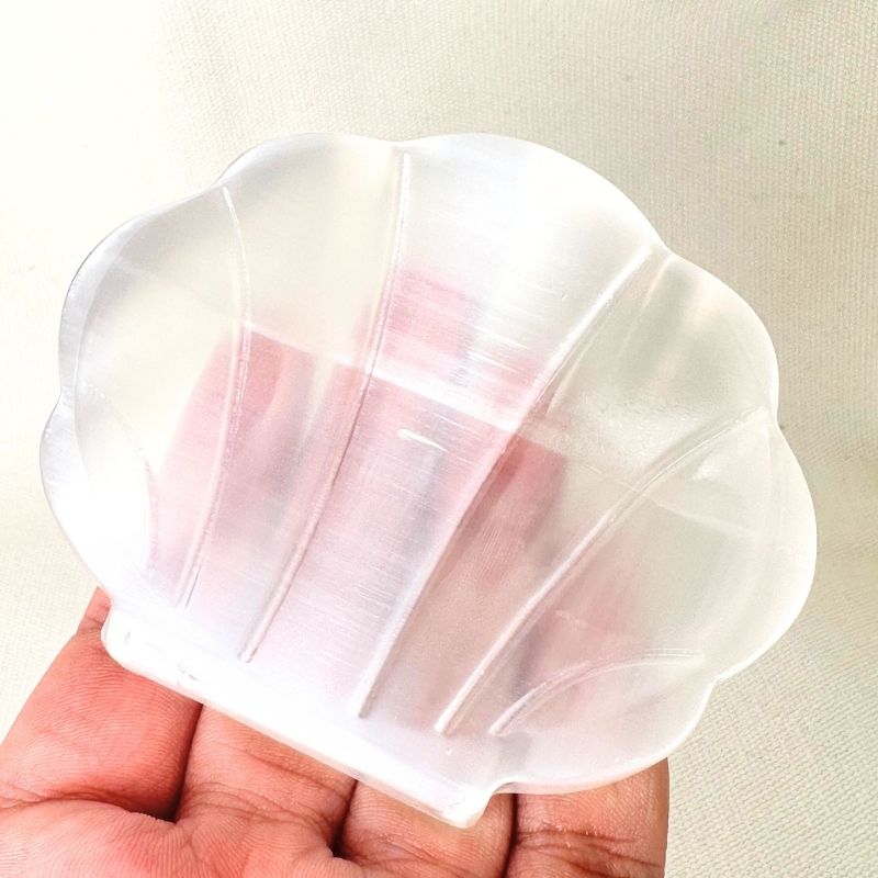 Selenite Bowl Scallop Shaped