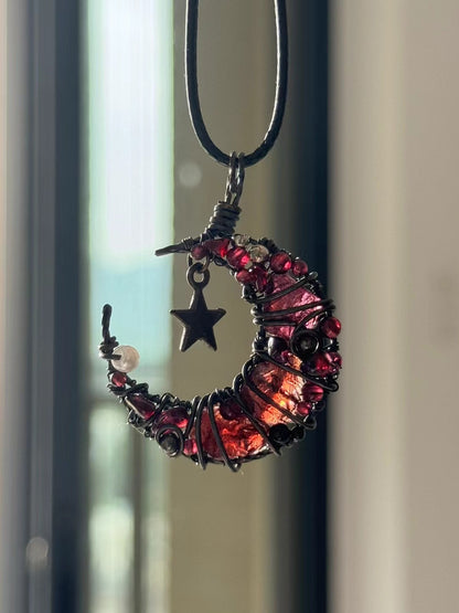 CRYSTAWL MOON SERIES: Blood Moon Necklace