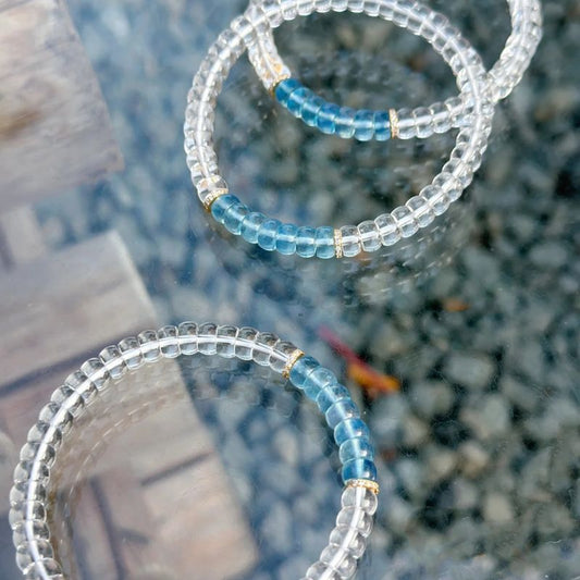 Clear Quartz & Aquamarine Bracelet