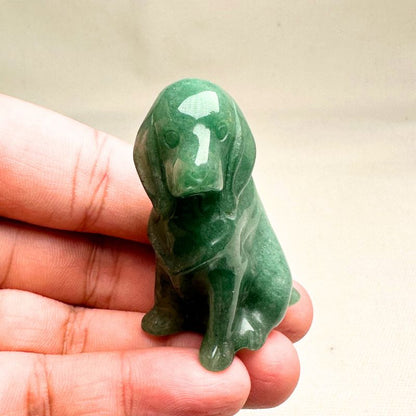 Green Aventurine Dog Figurine