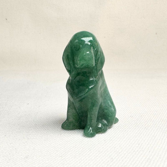 Green Aventurine Dog Figurine