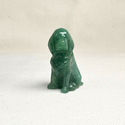 Green Aventurine Dog Figurine