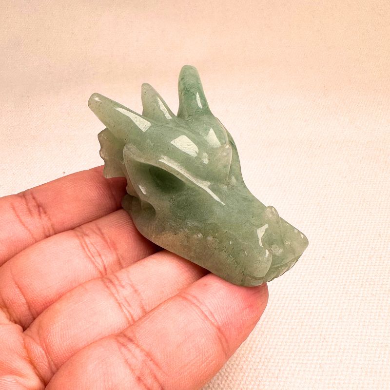 Green Aventurine Dragon Head Figurine