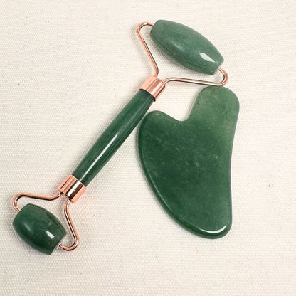 Green Aventurine Gua Sha Face Roller Set