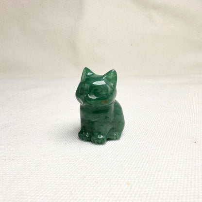 Green Aventurine Kitten Figurine