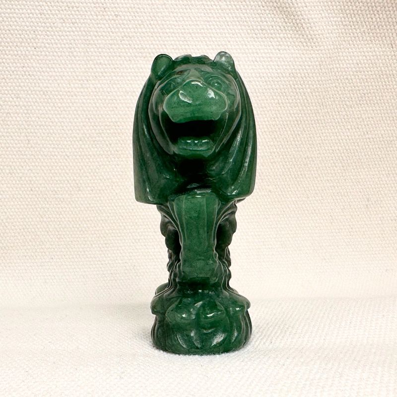 Green Aventurine Lion Head Figurine