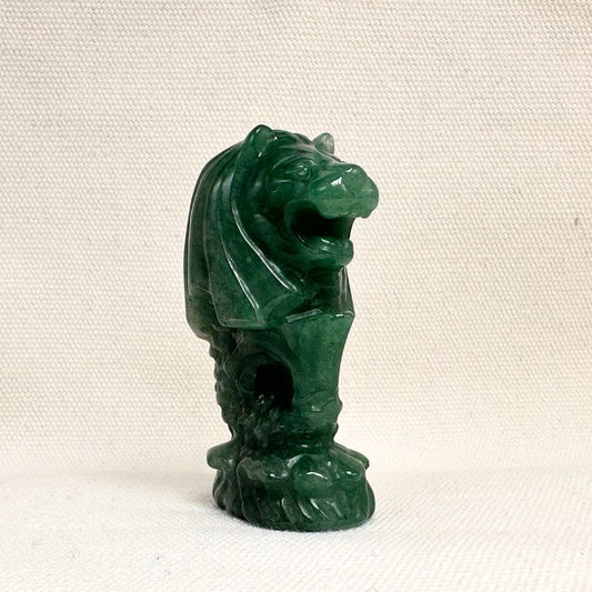 Green Aventurine Lion Head Figurine