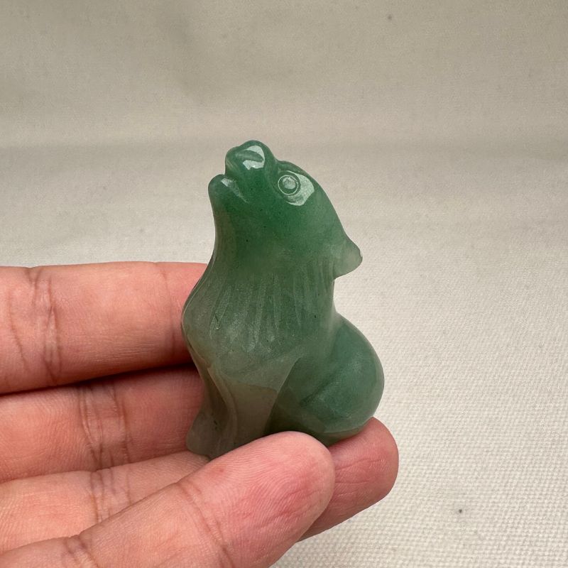 Green Aventurine Wolf Figurine