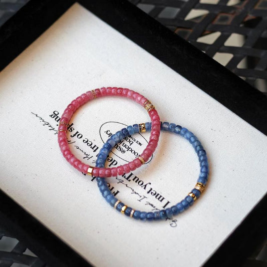 Kyanite and Rhodonite Bracelet Love Gift Set