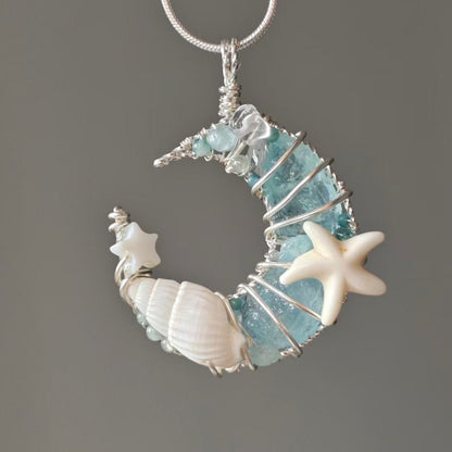 CRYSTAWL MOON SERIES: Ocean Moon Necklace