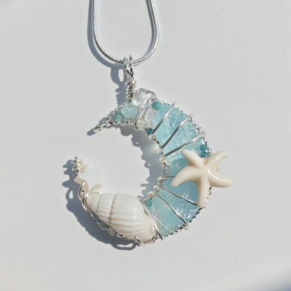 CRYSTAWL MOON SERIES: Ocean Moon Necklace