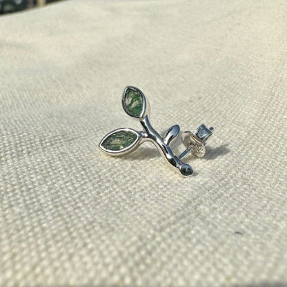 Moss Agate Stud