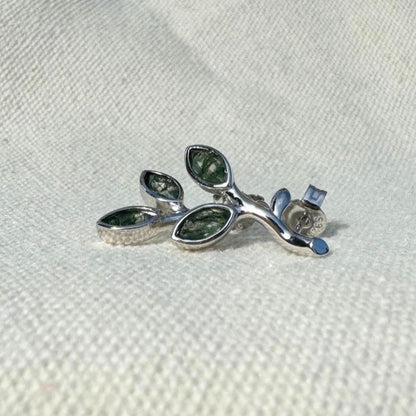 Moss Agate Stud