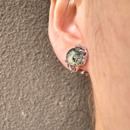 Moss Agate Stud