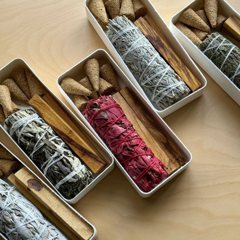 Serene Slumber Purification Ritual Set: Dragon's Blood/ White Sage, Palo Santo, and Cedar Purification and Sleep Aid Gift Set